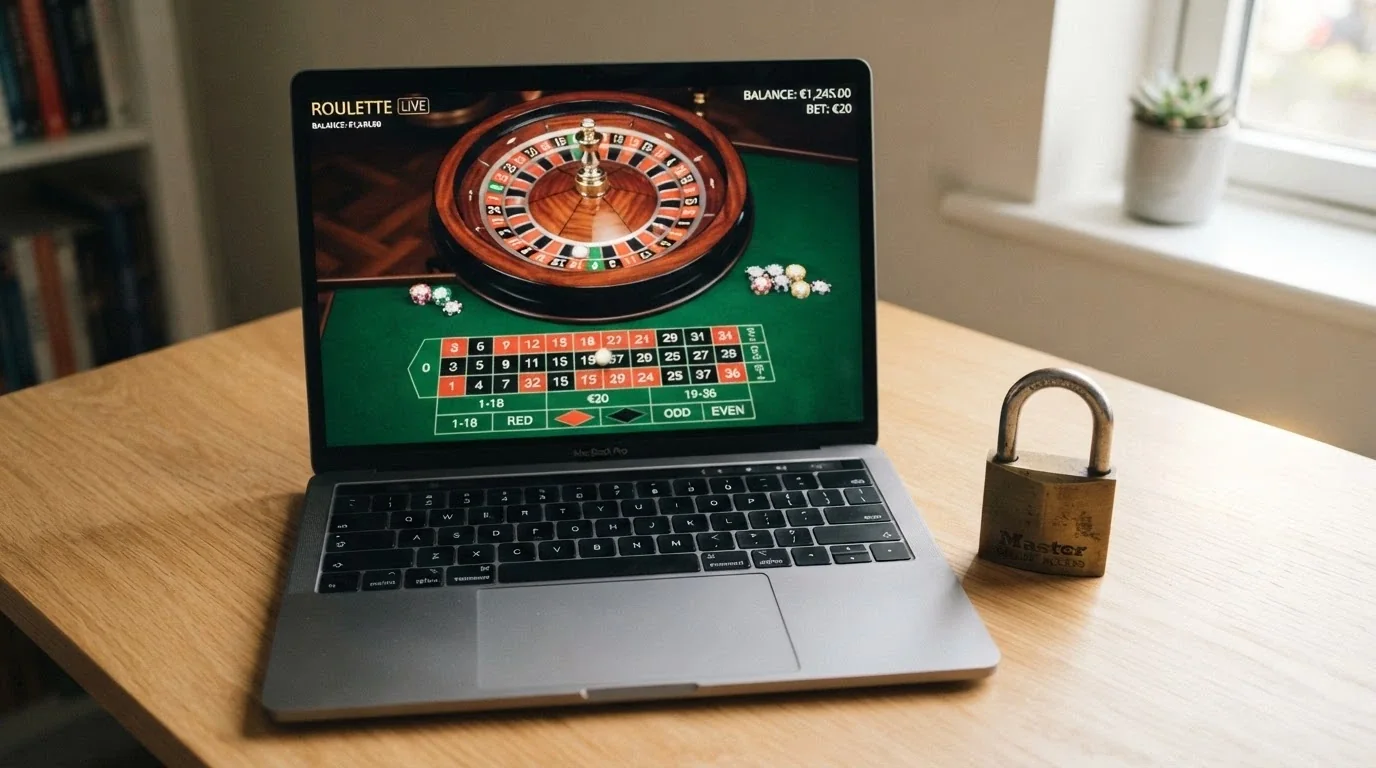 Zestawienie logo Total Casino jako jedynego legalnego operatora obok logotypów zagranicznych kasyn online — kontrast między legalnym a offshore